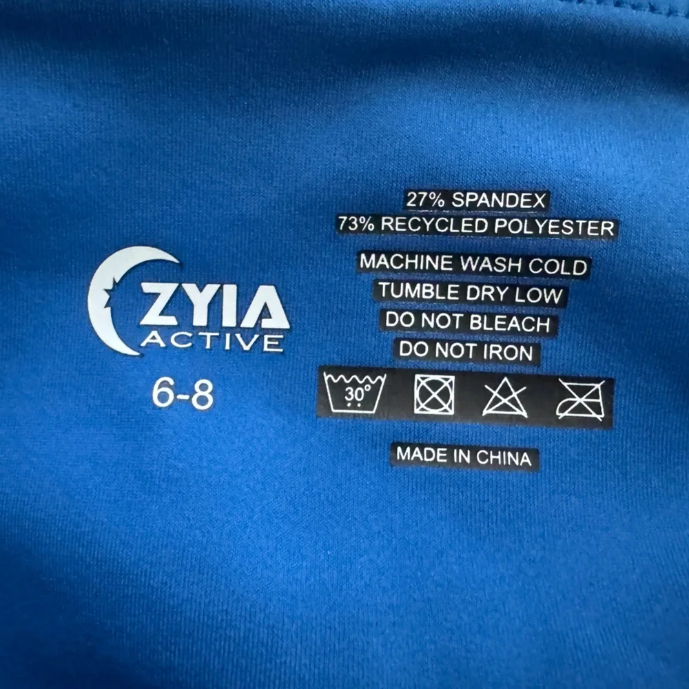 Zyia Active Reflective Pocket Light N Tight Hi Rise 7/8 Leggings‎ Size 6-8 Blue